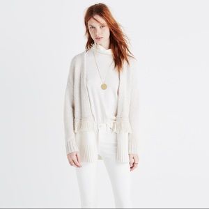 Madewell Cream/oatmeal Fringe Cardigan Sweater